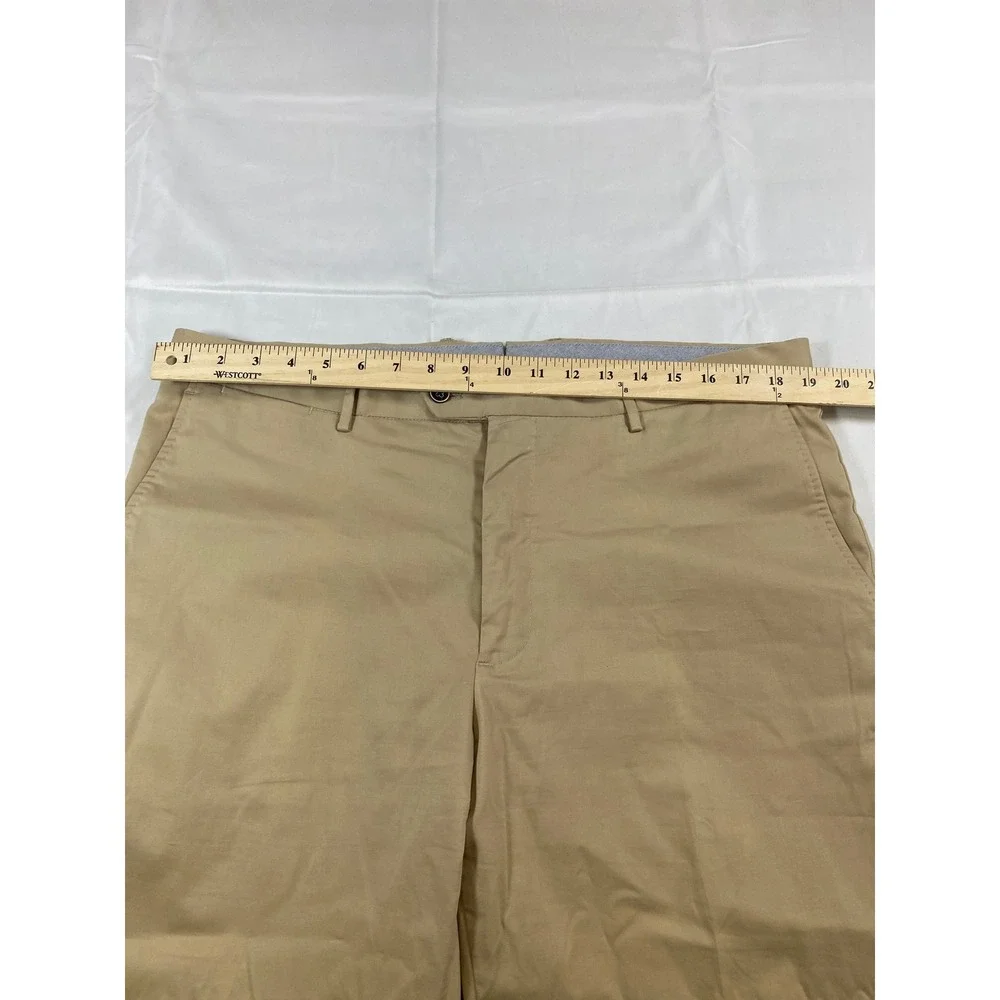 Peter Millar Collection Perfect Poplin Mens Tan Khaki Pants Size 38 Silk‎ Cotton